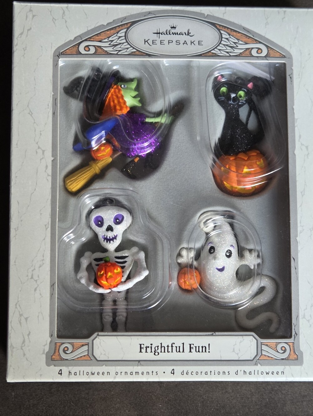 Hallmark Frightful Fun Halloween Miniature Ornament Set NIB Complete